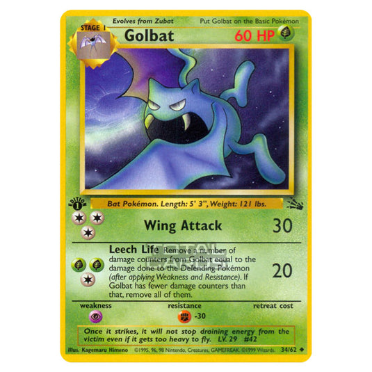 Pokemon - Fossil - Golbat - 34/62