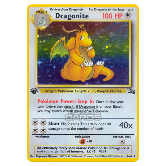 Pokemon - Fossil - Dragonite - 4/62