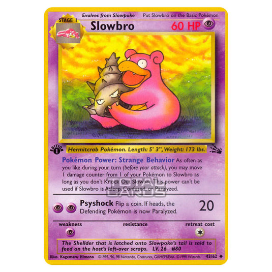 Pokemon - Fossil - Slowbro - 43/62