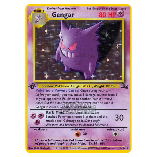 Pokemon - Fossil - Gengar - 5/62