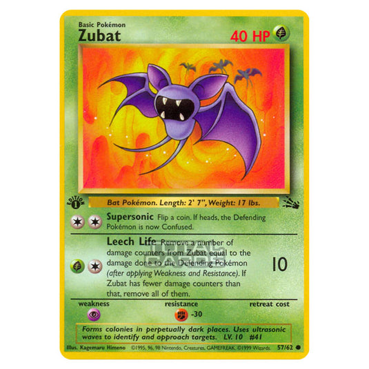 Pokemon - Fossil - Zubat - 57/62