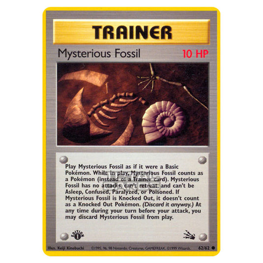 Pokemon - Fossil - Mysterious Fossil - 62/62-Mint-First Edition-English