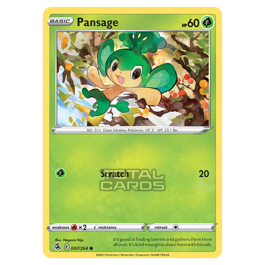 Pokemon - Sword & Shield - Fusion Strike - Pansage - 007/264 Pokemon - Sword & Shield - Fusion Strike - Pansage - 007/264