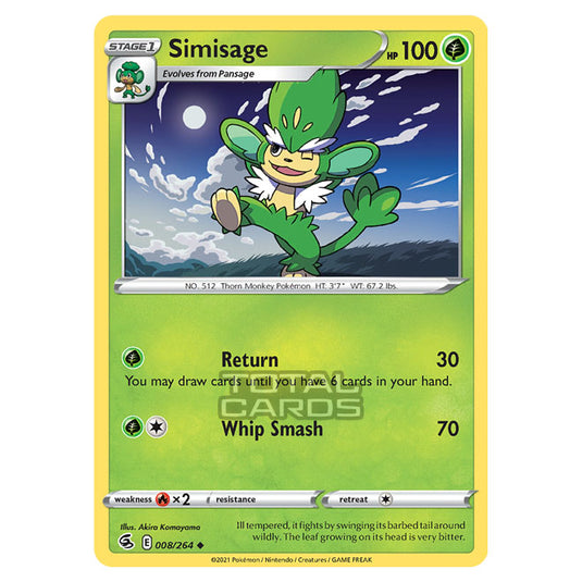 Pokemon - Sword & Shield - Fusion Strike - Simisage - 008/264