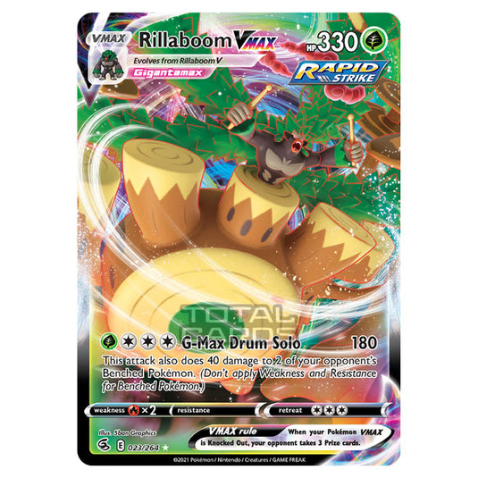 rillaboom vmax pokemon card #23 Prices | Fusion Strike 193/192 / Secret Rare Card Type / HP / Stage Rillaboom VMAX Rainbow Shiny Holographic