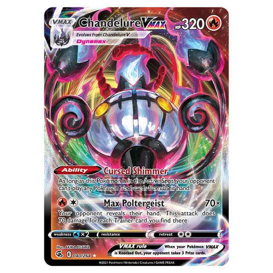 Pokemon - Sword & Shield - Fusion Strike - Chandelure VMAX - 040/264 Pokemon - Sword & Shield - Fusion Strike - Chandelure VMAX - 040/264