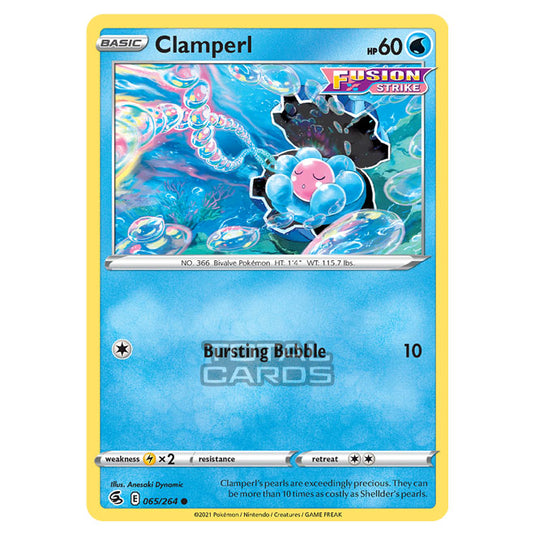 Pokemon - Sword & Shield - Fusion Strike - Clamperl - 065/264 Pokemon - Sword & Shield - Fusion Strike - Clamperl - 065/264