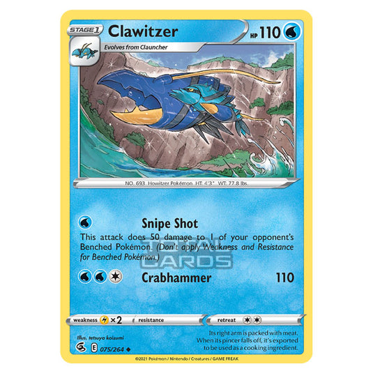 Pokemon - Sword & Shield - Fusion Strike - Clawitzer - 075/264