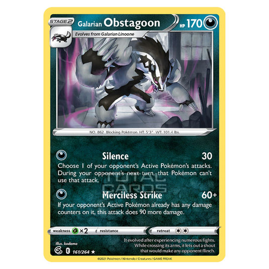 Pokemon - Sword & Shield - Fusion Strike - Galarian Obstagoon - 161/264