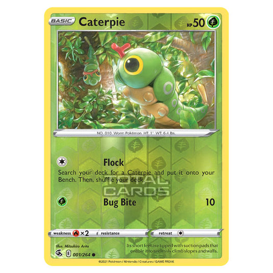 Pokemon - Sword & Shield - Fusion Strike - Caterpie - 001/264 - (Reverse Holo)