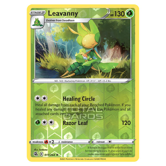 Pokemon - Sword & Shield - Fusion Strike - Leavanny - 011/264 - (Reverse Holo)