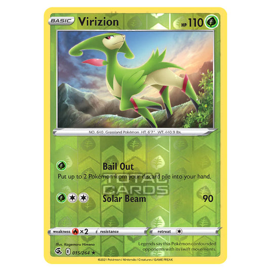 Pokemon - Sword & Shield - Fusion Strike - Virizion - 015/264 - (Reverse Holo)