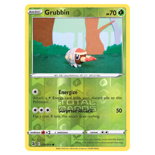 Pokemon - Sword & Shield - Fusion Strike - Grubbin - 018/264 - (Reverse Holo)