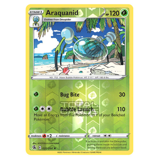 Pokemon - Sword & Shield - Fusion Strike - Araquanid - 020/264 - (Reverse Holo)