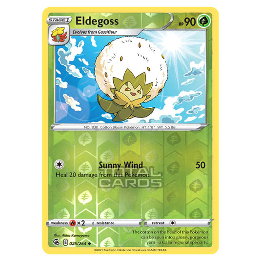 Pokemon - Sword & Shield - Fusion Strike - Eldegoss - 025/264 - (Reverse Holo)