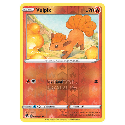 Pokemon - Sword & Shield - Fusion Strike - Vulpix - 028/264 - (Reverse Holo)