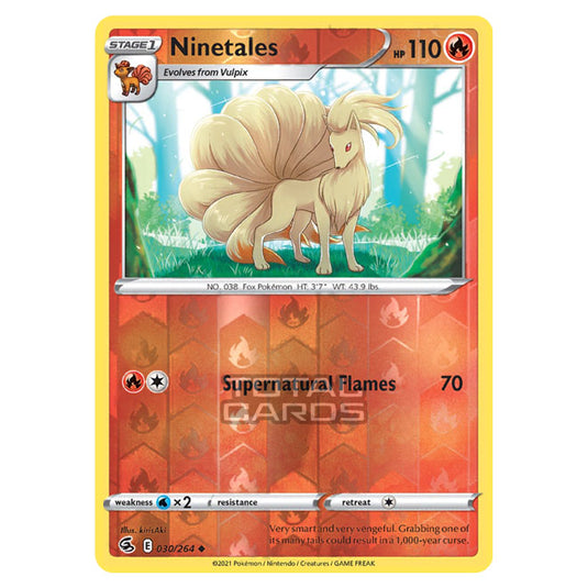 Pokemon - Sword & Shield - Fusion Strike - Ninetales - 030/264 - (Reverse Holo)