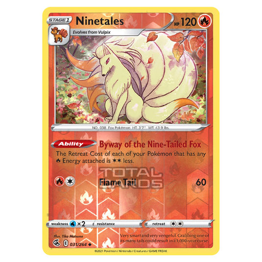 Pokemon - Sword & Shield - Fusion Strike - Ninetales - 031/264 - (Reverse Holo)