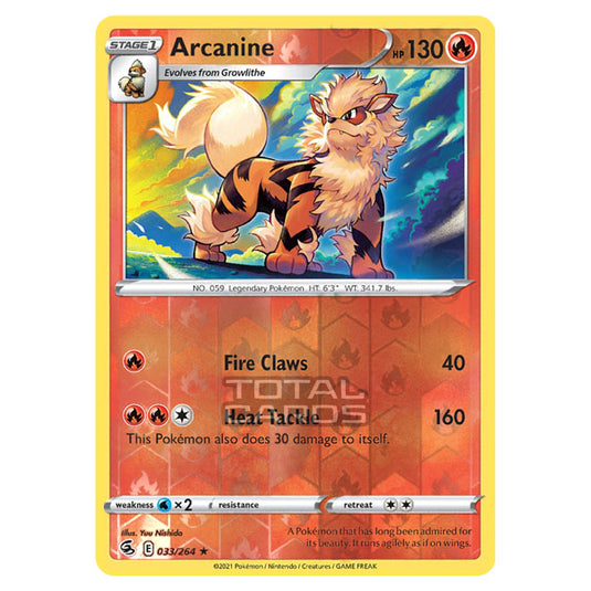 Pokemon - Sword & Shield - Fusion Strike - Arcanine - 033/264 - (Reverse Holo)