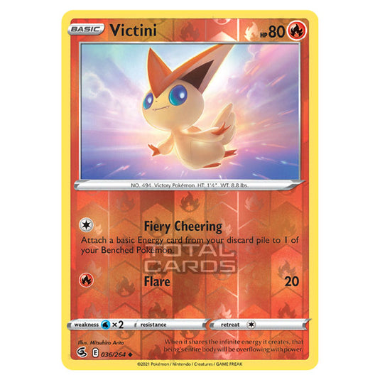 Pokemon - Sword & Shield - Fusion Strike - Victini - 036/264 - (Reverse Holo)