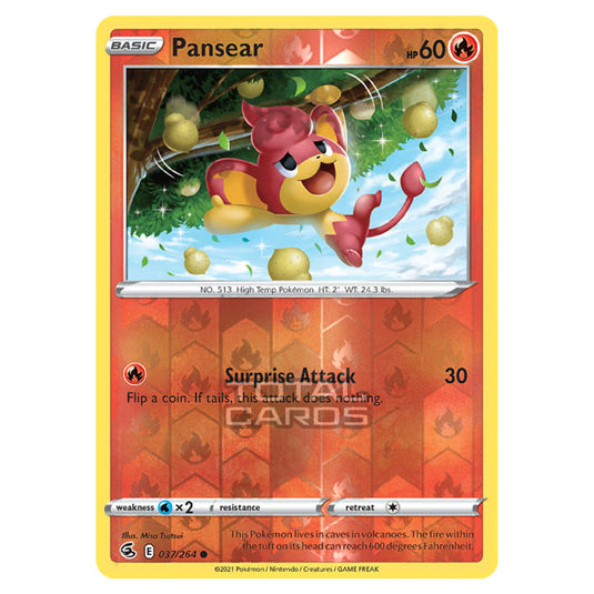 Pokemon - Sword & Shield - Fusion Strike - Pansear - 037/264 - (Reverse Holo)