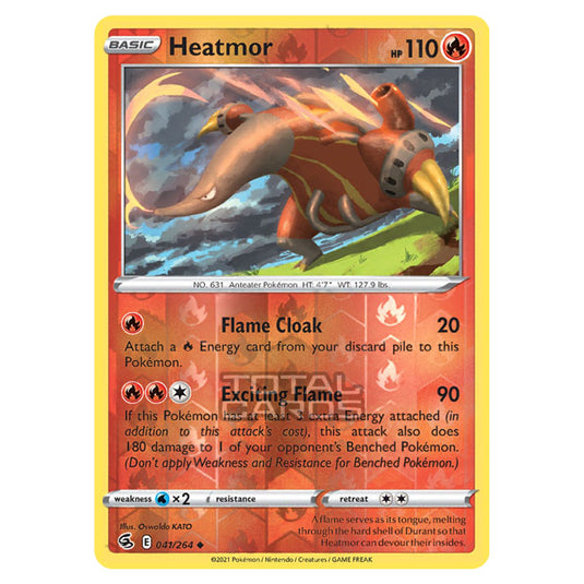 Pokemon - Sword & Shield - Fusion Strike - Heatmor - 041/264 - (Reverse Holo)