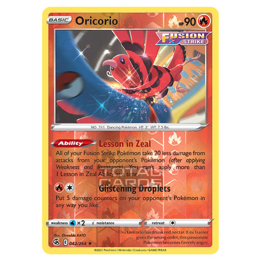 Pokemon - Sword & Shield - Fusion Strike - Oricorio - 042/264 - (Reverse Holo)