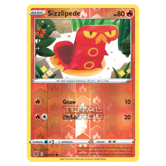 Pokemon - Sword & Shield - Fusion Strike - Sizzlipede - 046/264 - (Reverse Holo)