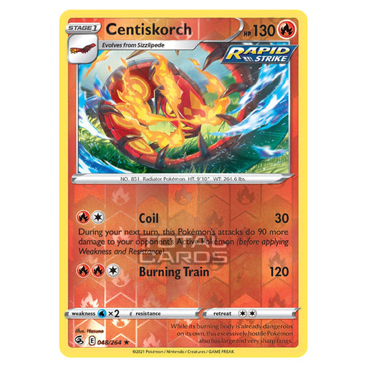 Pokemon - Sword & Shield - Fusion Strike - Centiskorch - 048/264 - (Reverse Holo)