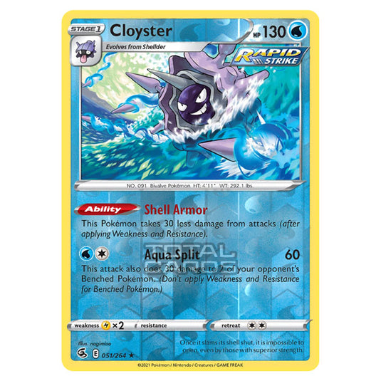 Pokemon - Sword & Shield - Fusion Strike - Cloyster - 051/264 - (Reverse Holo)