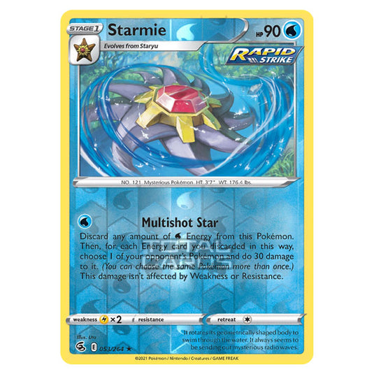 Pokemon - Sword & Shield - Fusion Strike - Starmie - 053/264 - (Reverse Holo)