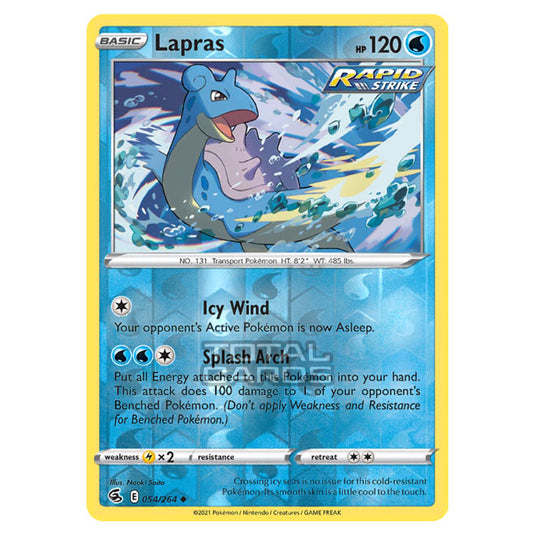 Pokemon - Sword & Shield - Fusion Strike - Lapras - 054/264 - (Reverse Holo)