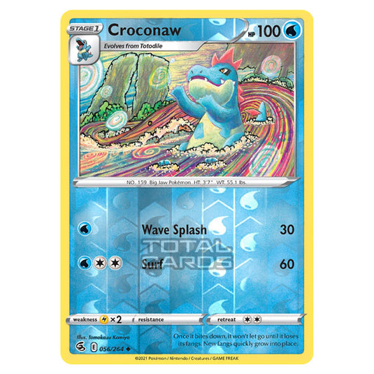 Pokemon - Sword & Shield - Fusion Strike - Croconaw - 056/264 - (Reverse Holo)