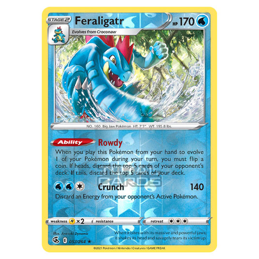 Pokemon - Sword & Shield - Fusion Strike - Feraligatr - 057/264 - (Reverse Holo)