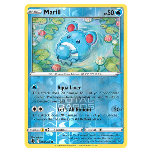 Pokemon - Sword & Shield - Fusion Strike - Marill - 058/264 - (Reverse Holo)