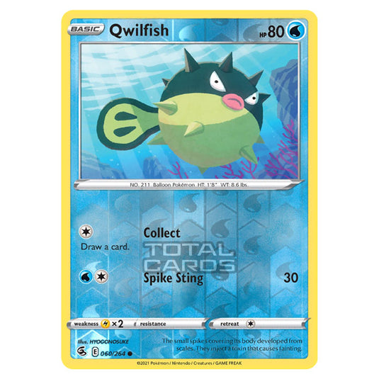 Pokemon - Sword & Shield - Fusion Strike - Qwilfish - 060/264 - (Reverse Holo)