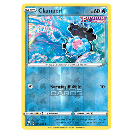 Pokemon - Sword & Shield - Fusion Strike - Clamperl - 065/264 - (Reverse Holo)