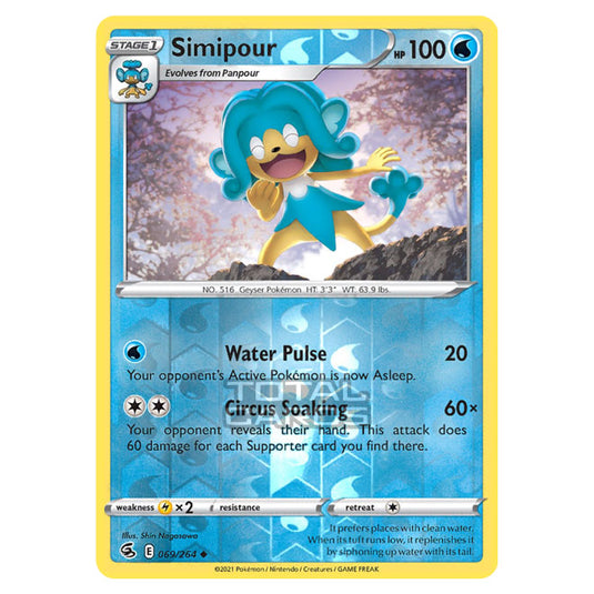 Pokemon - Sword & Shield - Fusion Strike - Simipour - 069/264 - (Reverse Holo)