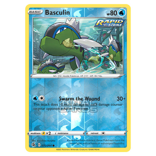 Pokemon - Sword & Shield - Fusion Strike - Basculin - 070/264 - (Reverse Holo)