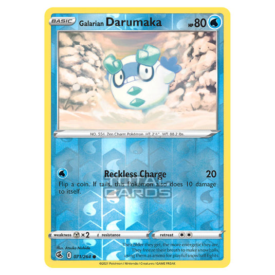 Pokemon - Sword & Shield - Fusion Strike - Galarian Darumaka - 071/264 - (Reverse Holo)