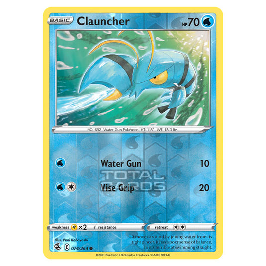 Pokemon - Sword & Shield - Fusion Strike - Clauncher - 074/264 - (Reverse Holo)