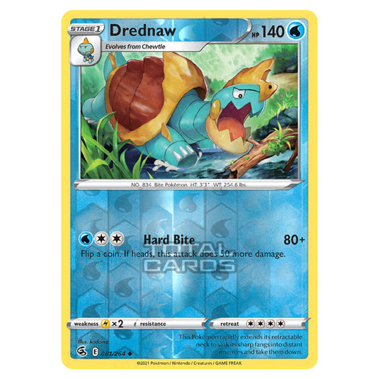 Pokemon - Sword & Shield - Fusion Strike - Drednaw - 081/264 - (Reverse Holo)