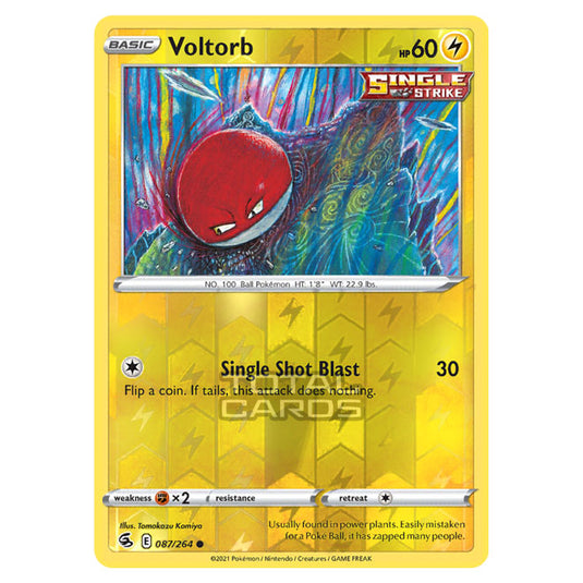 Pokemon - Sword & Shield - Fusion Strike - Voltorb - 087/264 - (Reverse Holo)