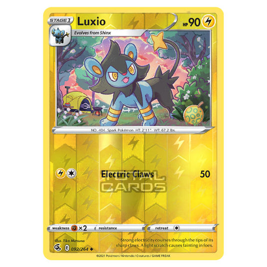 Pokemon - Sword & Shield - Fusion Strike - Luxio - 092/264 - (Reverse Holo)