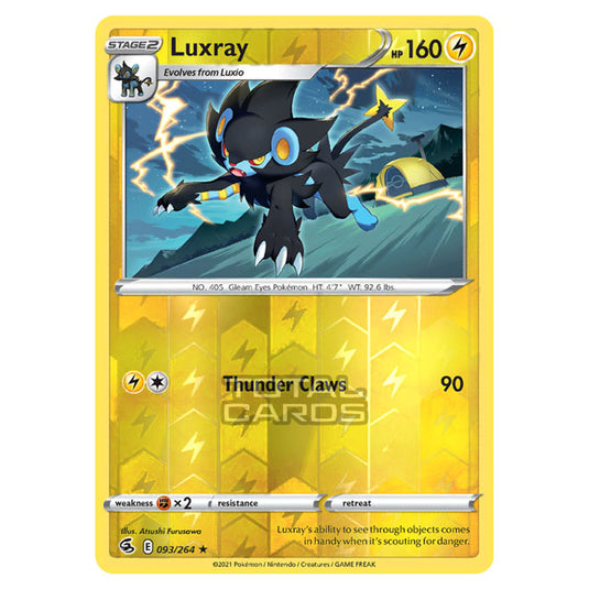 Pokemon - Sword & Shield - Fusion Strike - Luxray - 093/264 - (Reverse Holo)