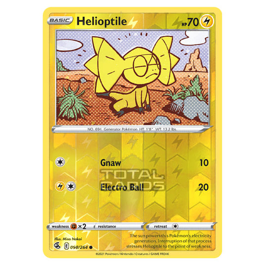 Pokemon - Sword & Shield - Fusion Strike - Helioptile - 098/264 - (Reverse Holo)