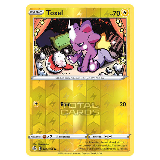 Pokemon - Sword & Shield - Fusion Strike - Toxel - 105/264 - (Reverse Holo)