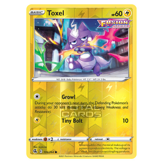 Pokemon - Sword & Shield - Fusion Strike - Toxel - 106/264 - (Reverse Holo)