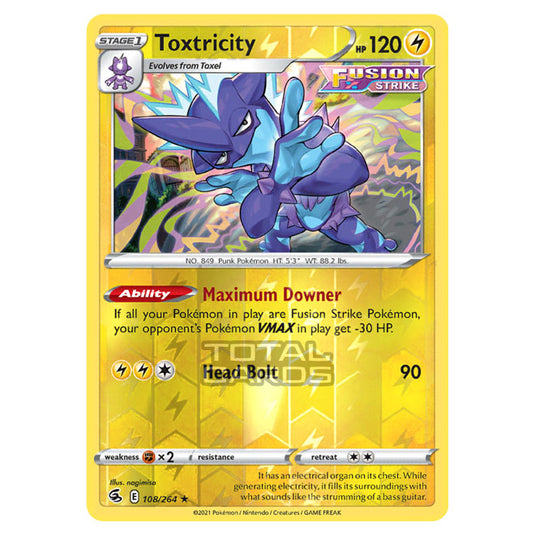 Pokemon - Sword & Shield - Fusion Strike - Toxtricity - 108/264 - (Reverse Holo)