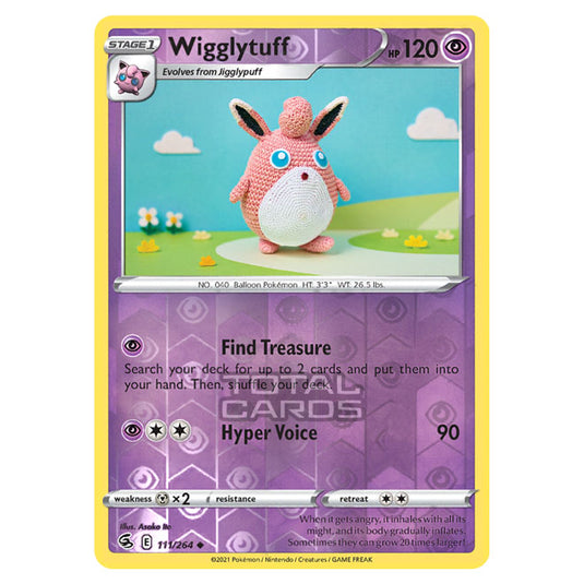 Pokemon - Sword & Shield - Fusion Strike - Wigglytuff - 111/264 - (Reverse Holo)